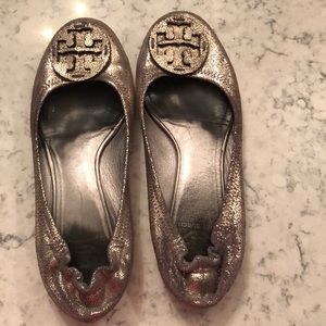 Tory Burch metallic flats